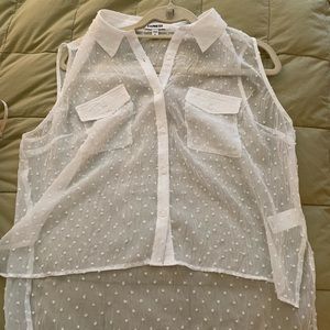 Express sleeveless Swiss dot Portofino shirt